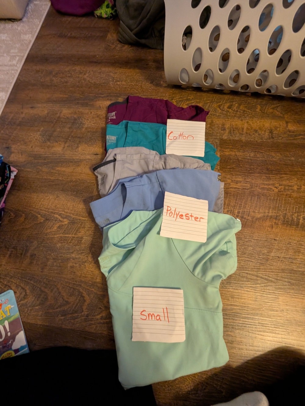 5 Scrub Top Multi Color Lot Size Small